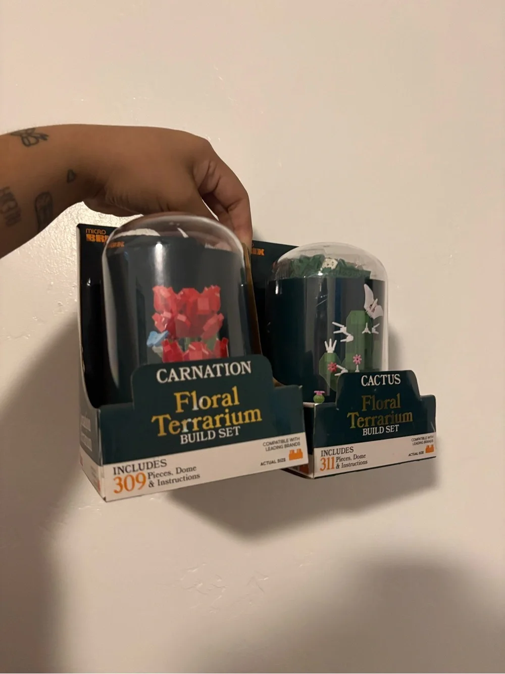 Floral Terrarium Build Sets - Carnation & Cactus